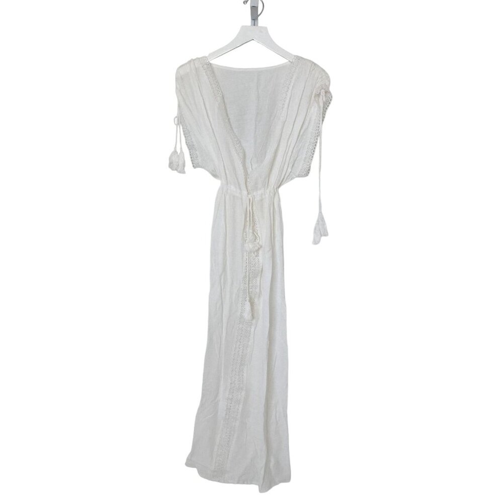 White Tassel Detail Cover Up Maxi Dress